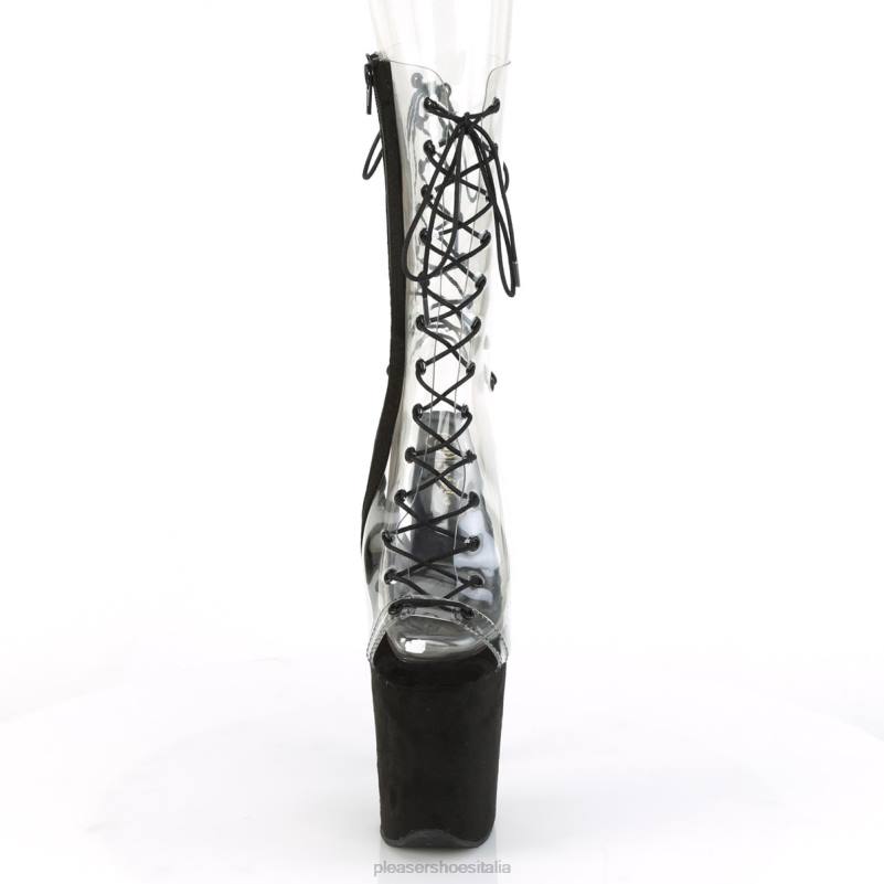 Pleaser Shoes fenicottero-800-60fs JHHV380 camoscio trasparente/nero