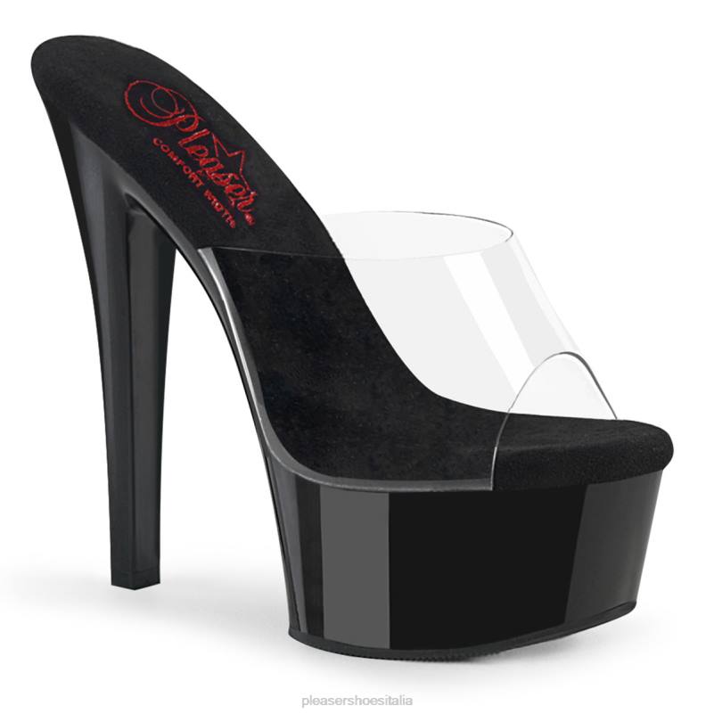 Pleaser Shoes bagliore-601 JHHV406 trasparente/nero