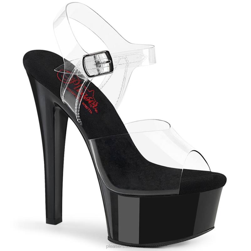 Pleaser Shoes brillare-608 JHHV408 trasparente/nero