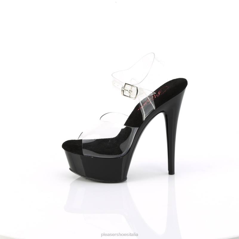 Pleaser Shoes eccitare-608 JHHV399 trasparente/nero