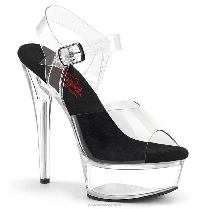 Pleaser Shoes eccitare-608 JHHV401 nero/trasparente
