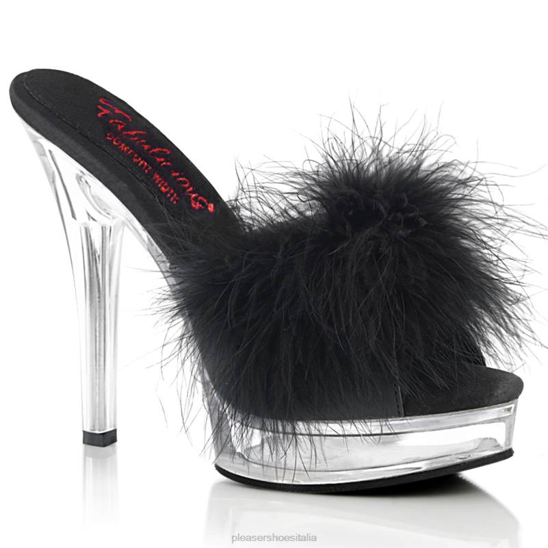 Pleaser Shoes maestà-501f-8 JHHV429 ecopelle nera/trasparente