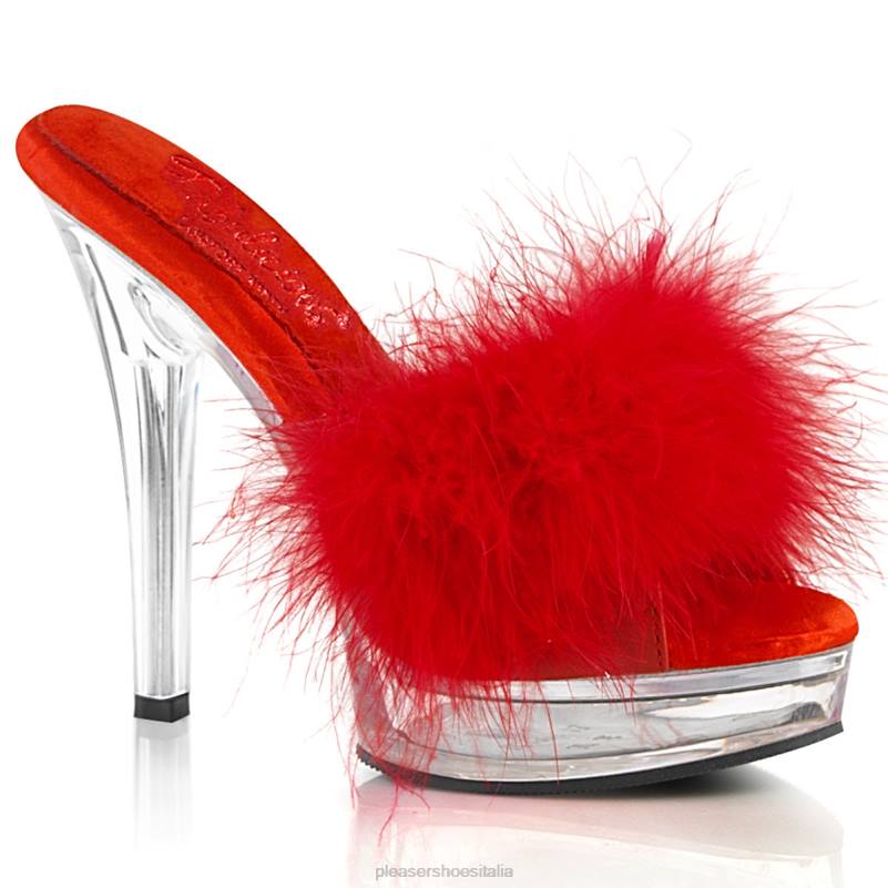 Pleaser Shoes maestà-501f-8 JHHV430 ecopelle rossa/trasparente