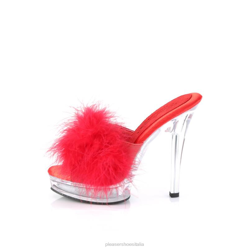 Pleaser Shoes maestà-501f-8 JHHV430 ecopelle rossa/trasparente