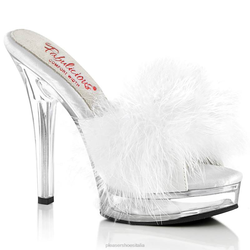 Pleaser Shoes maestà-501f-8 JHHV431 ecopelle bianca/trasparente