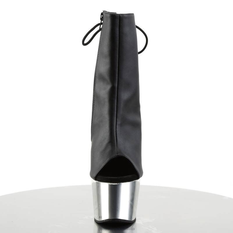 Pleaser Shoes adorare-1018 JHHV51 ecopelle nera/argento