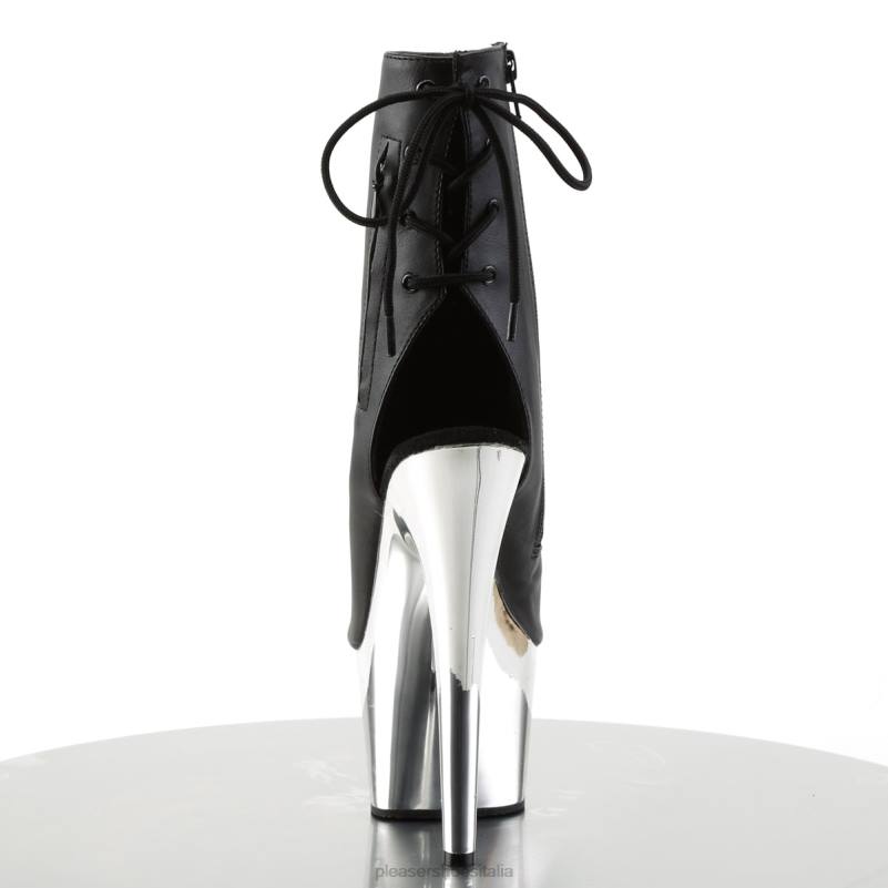 Pleaser Shoes adorare-1018 JHHV51 ecopelle nera/argento