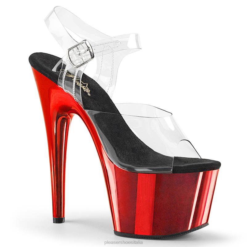 Pleaser Shoes adorare-708 JHHV121 trasparente/rosso cromo
