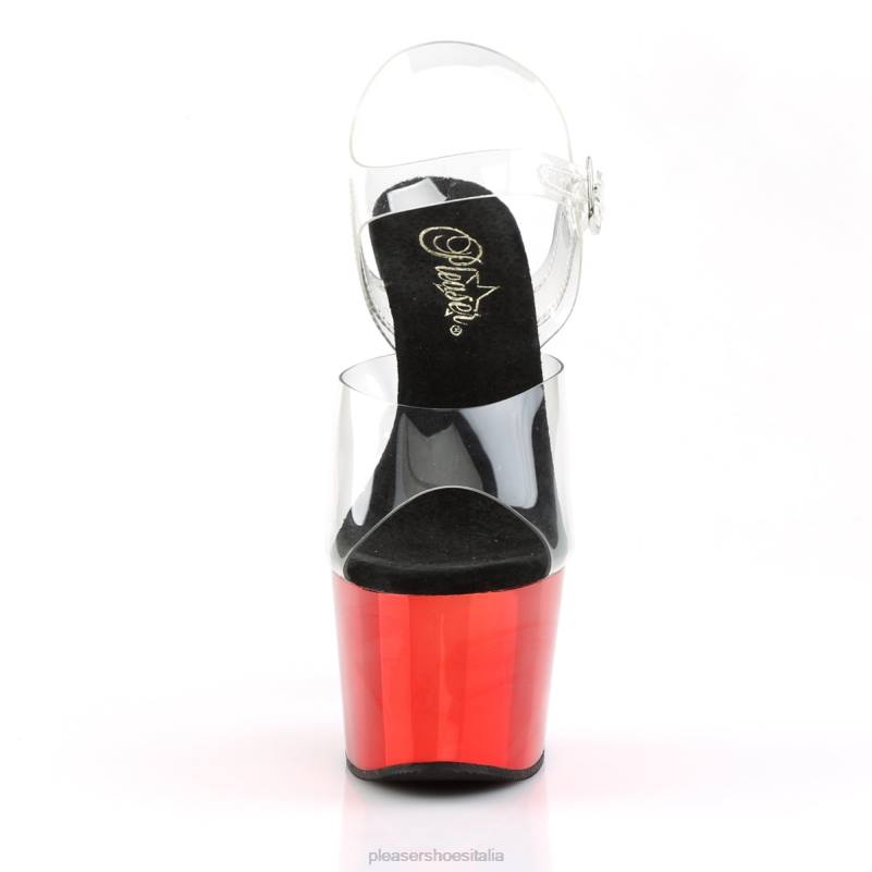 Pleaser Shoes adorare-708 JHHV121 trasparente/rosso cromo
