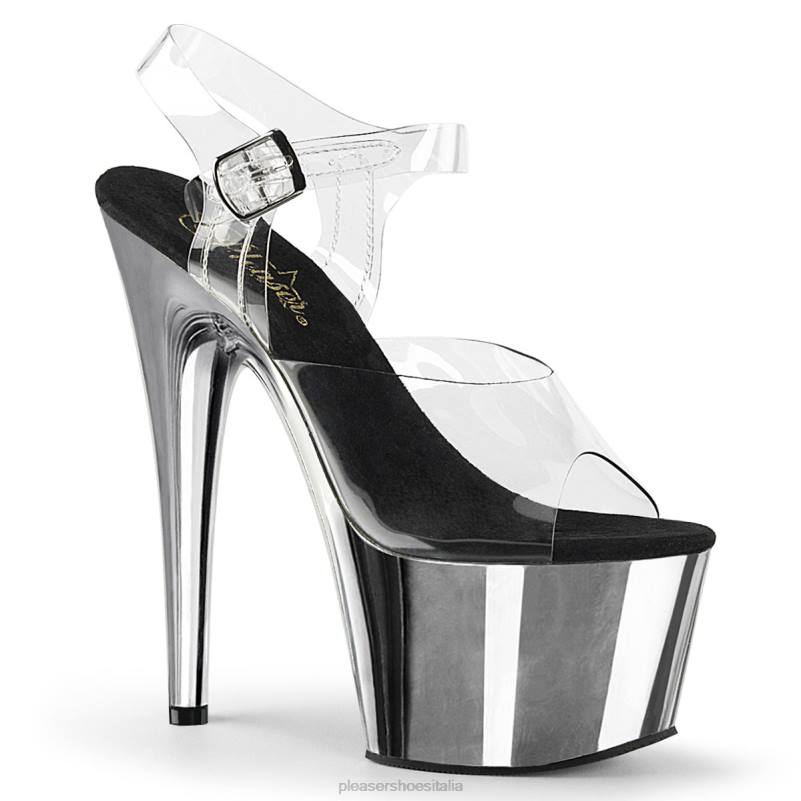 Pleaser Shoes adorare-708 JHHV122 trasparente/argento