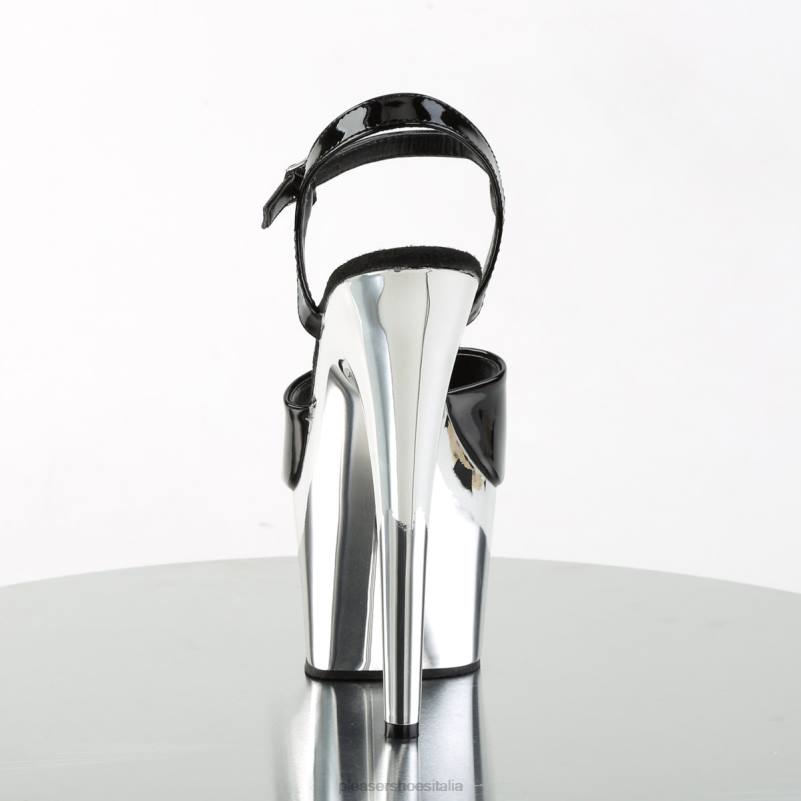 Pleaser Shoes adorare-709 JHHV66 nero/argento cromato