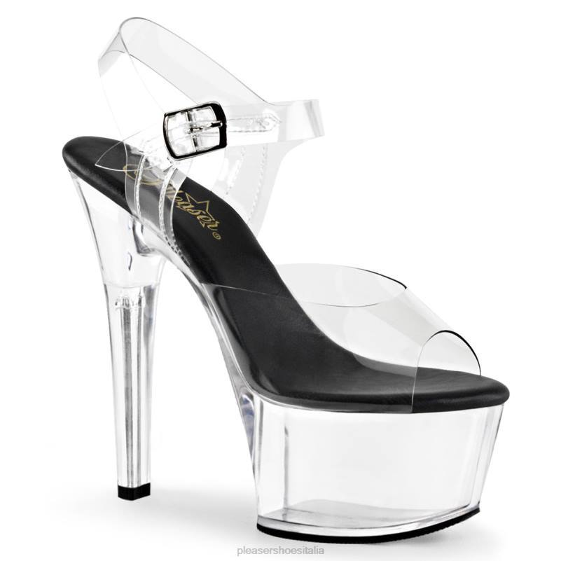 Pleaser Shoes aspirare-608 JHHV87 nero/trasparente
