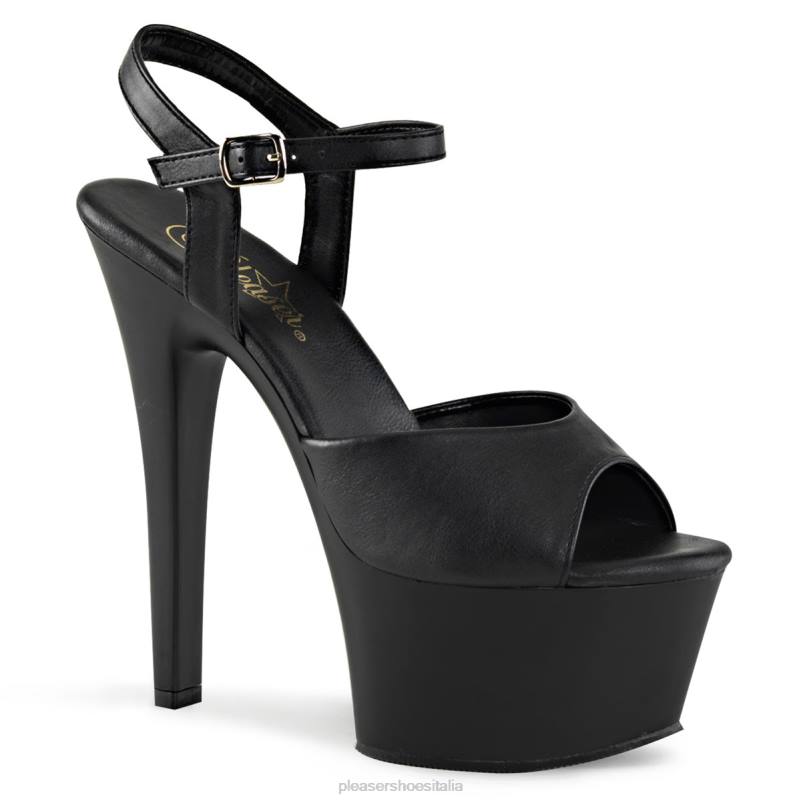 Pleaser Shoes aspirare-609 JHHV68 ecopelle nera/nero