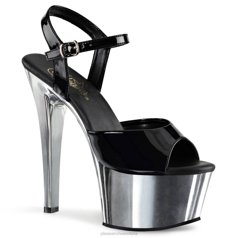 Pleaser Shoes aspirare-609 JHHV71 nero/argento cromato