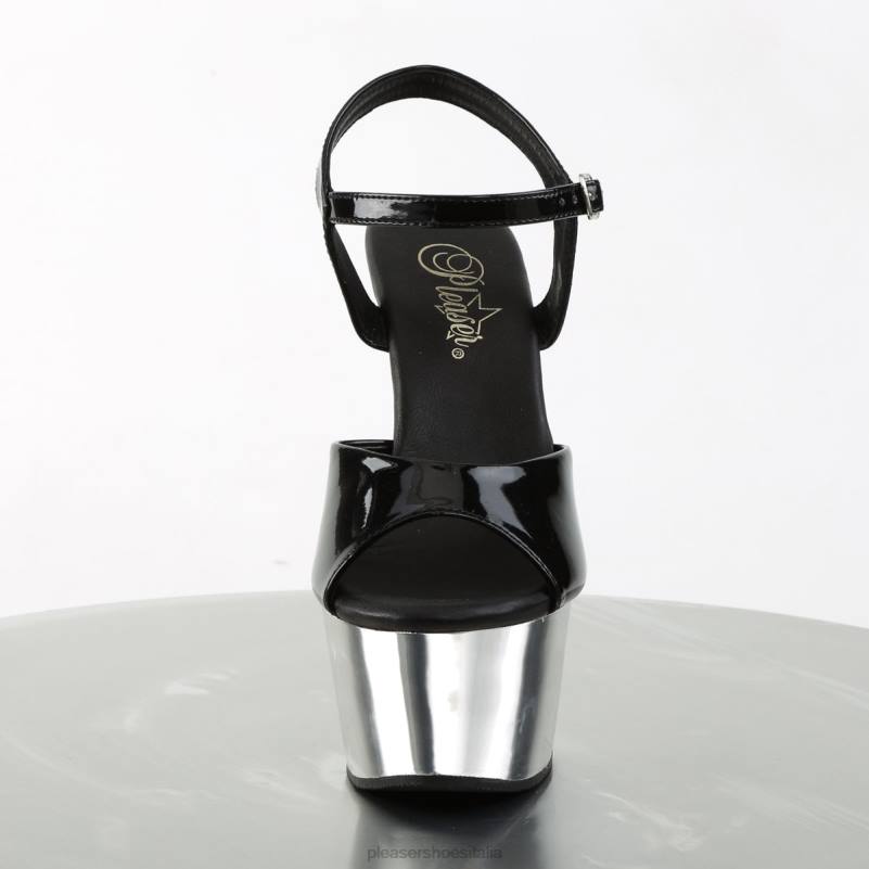 Pleaser Shoes aspirare-609 JHHV71 nero/argento cromato