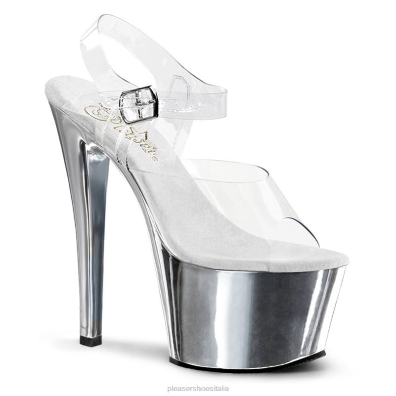 Pleaser Shoes cielo-308 JHHV134 trasparente/argento