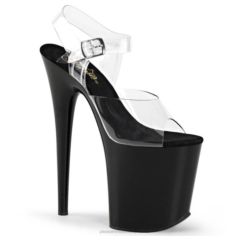 Pleaser Shoes fenicottero-808 JHHV29 trasparente/nero