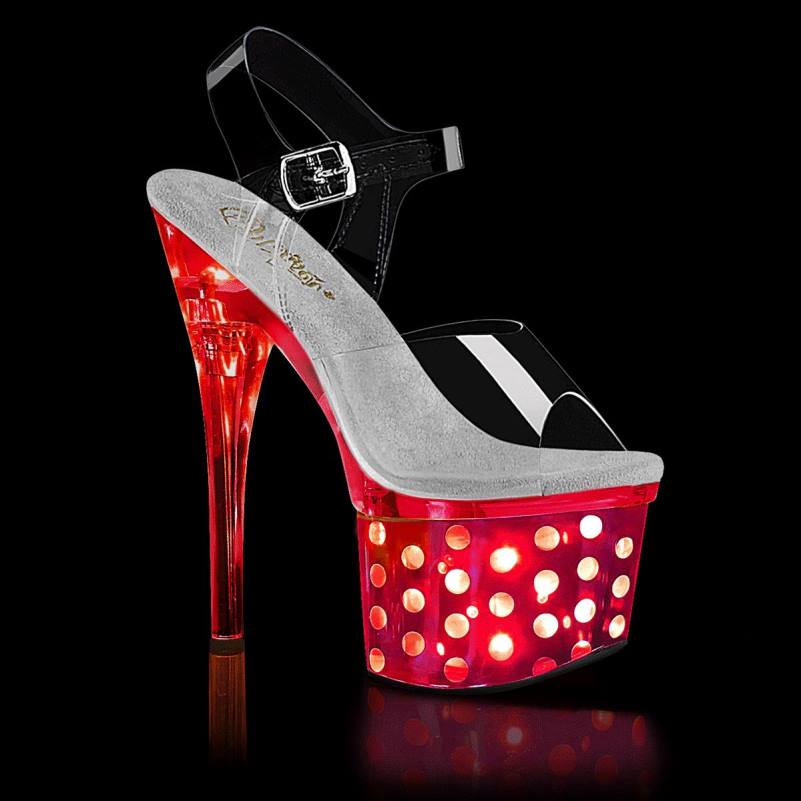 Pleaser Shoes discolite-708dots JHHV220 trasparente/cromato argento