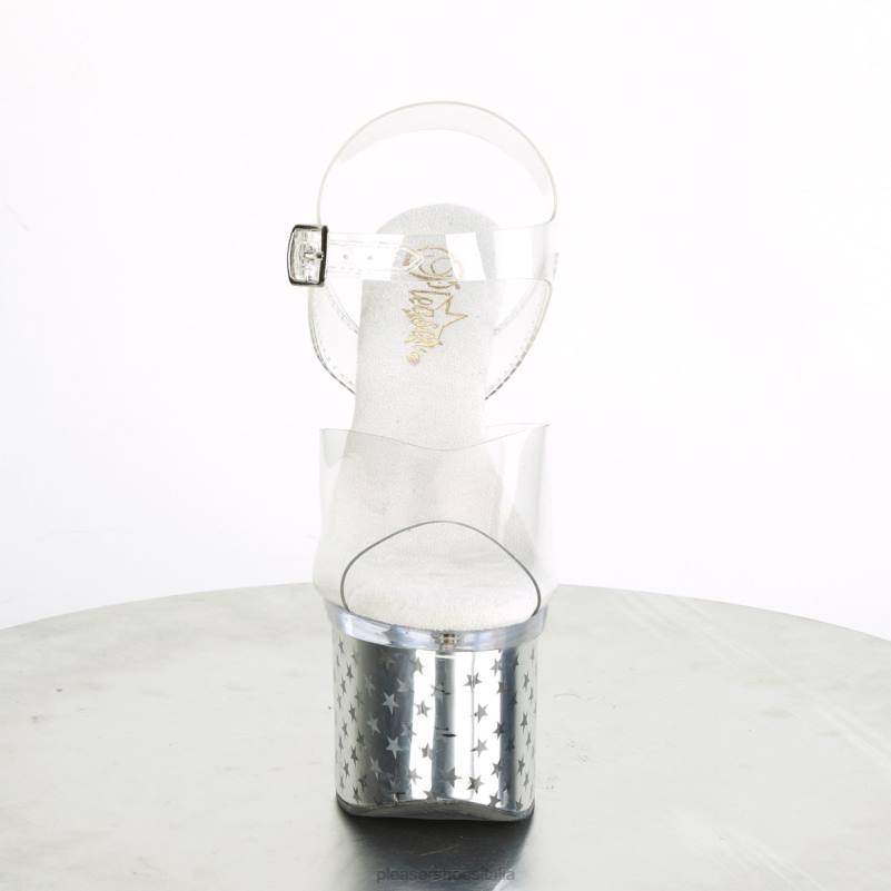 Pleaser Shoes discolite-708star JHHV208 trasparente/cromato argento