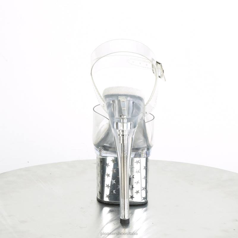 Pleaser Shoes discolite-708star JHHV208 trasparente/cromato argento
