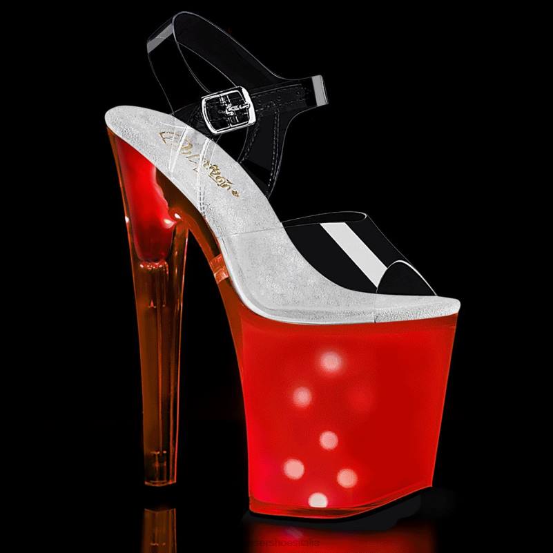 Pleaser Shoes discolite-808 JHHV177 trasparente/bianco