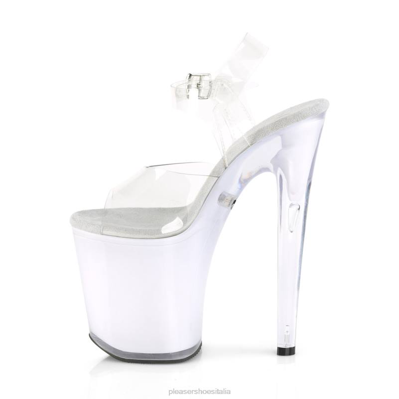 Pleaser Shoes discolite-808 JHHV177 trasparente/bianco