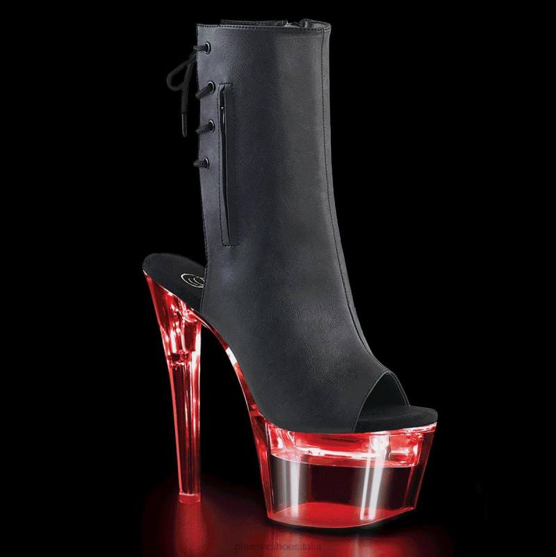 Pleaser Shoes flashdance-1018-7 JHHV186 ecopelle nera/trasparente