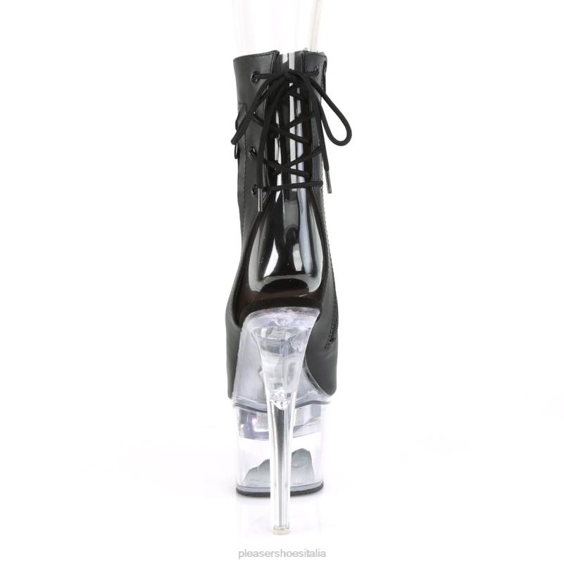 Pleaser Shoes flashdance-1018-7 JHHV186 ecopelle nera/trasparente
