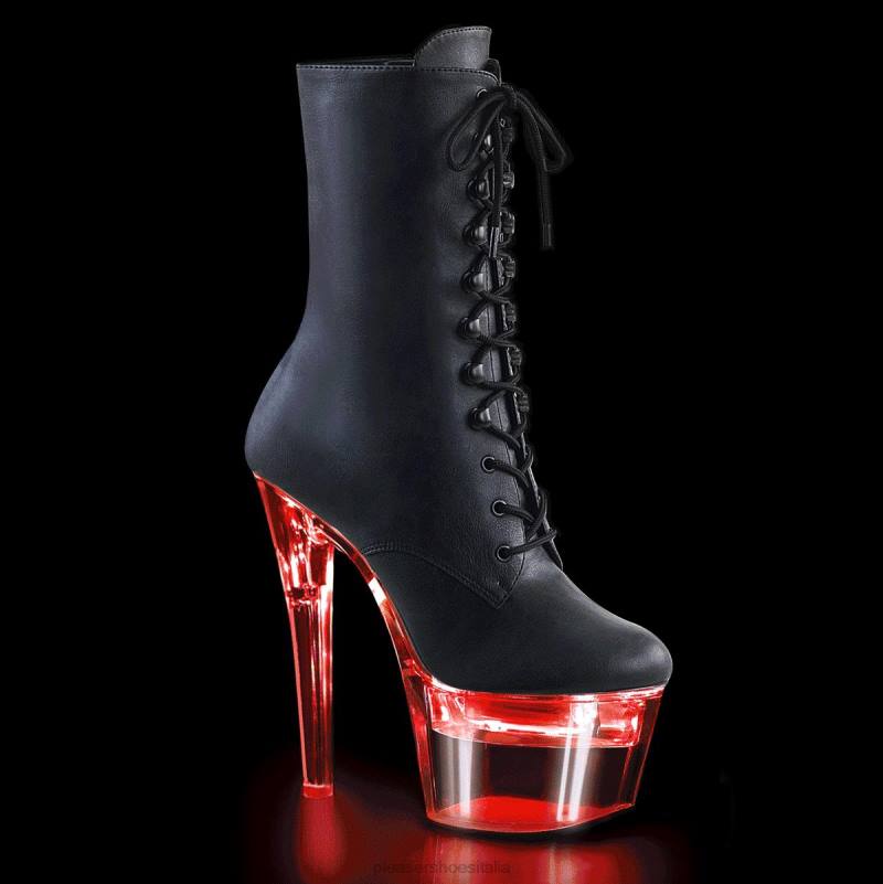 Pleaser Shoes flashdance-1020-7 JHHV179 ecopelle nera/trasparente