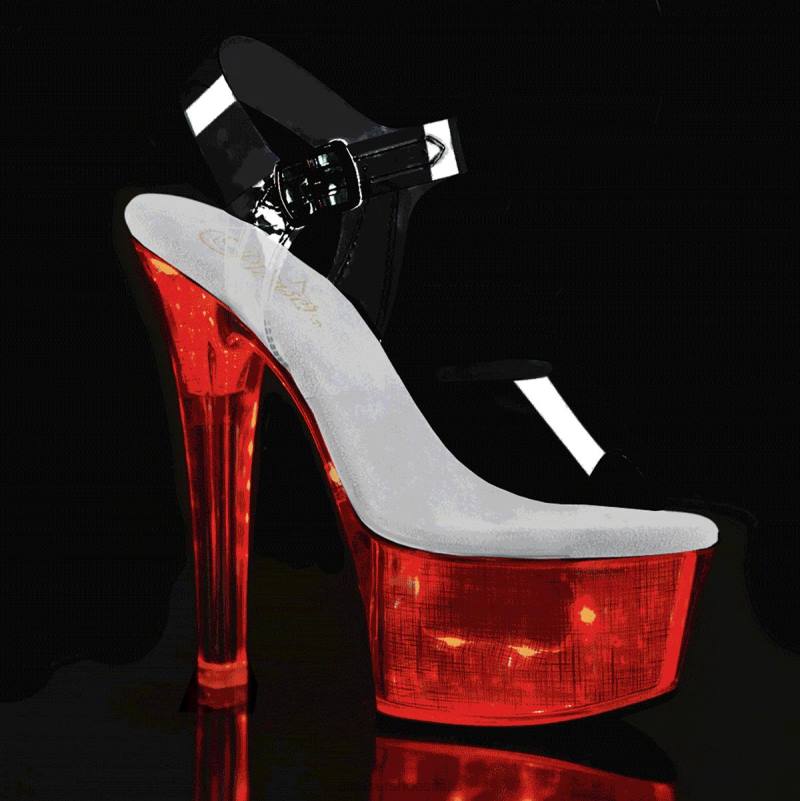 Pleaser Shoes flashdance-608ch JHHV188 ologramma trasparente/argento