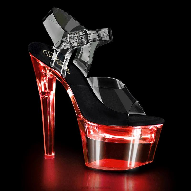 Pleaser Shoes flashdance-708 JHHV176 nero/trasparente