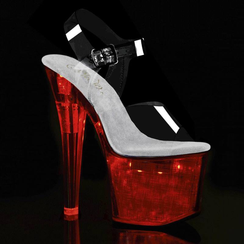Pleaser Shoes flashdance-708ch JHHV212 ologramma trasparente/argento