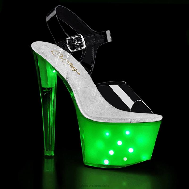 Pleaser Shoes illuminatore-708 JHHV192 trasparente/bianco