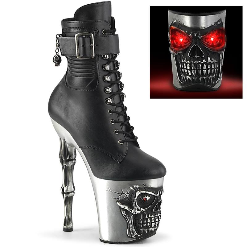 Pleaser Shoes rapimento-1020str-lt JHHV183 ecopelle nera/argento