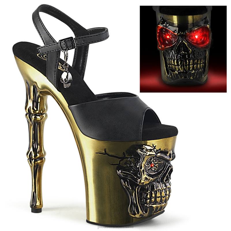 Pleaser Shoes rapimento-809-lt JHHV199 ecopelle nera/oro