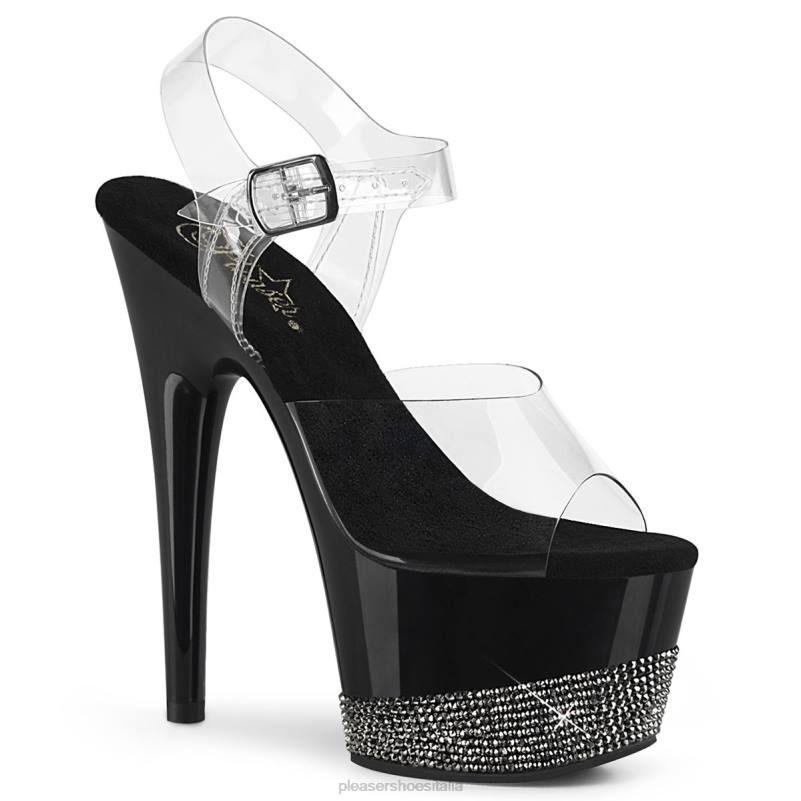 Pleaser Shoes adorare-708-3 JHHV484 trasparente/nero