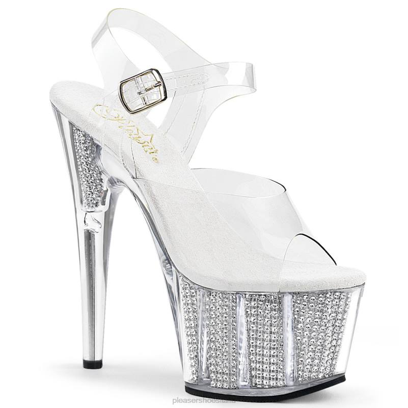 Pleaser Shoes adore-708srs JHHV270 trasparente/argento