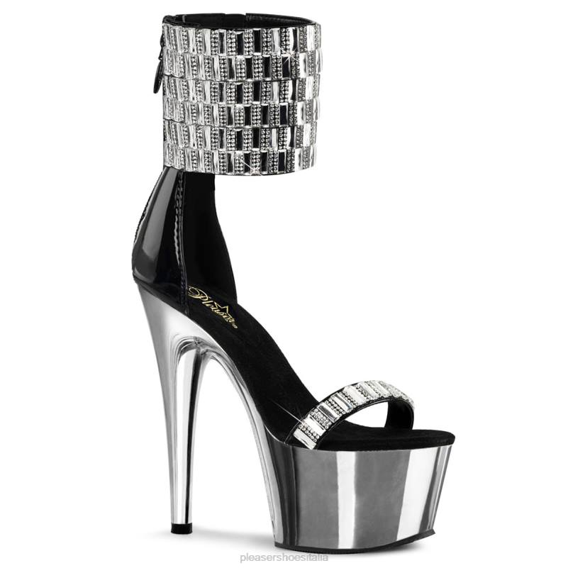 Pleaser Shoes adoro-789rs JHHV458 nero/argento cromato