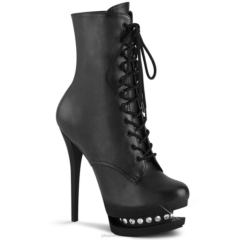 Pleaser Shoes bionda-r-1020 JHHV235 ecopelle nera/nero