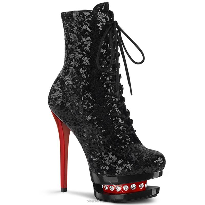 Pleaser Shoes bionda-r-1020 JHHV238 paillettes nere/rosse