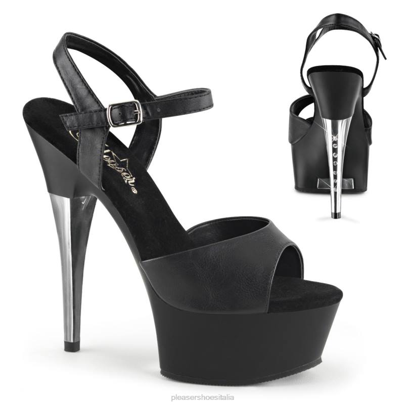 Pleaser Shoes captiva-609 JHHV459 ecopelle nera/nero