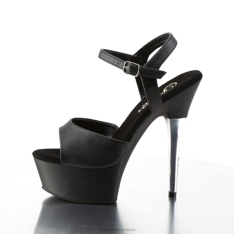 Pleaser Shoes captiva-609 JHHV459 ecopelle nera/nero