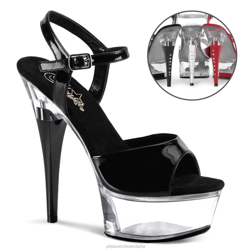 Pleaser Shoes captiva-609 JHHV461 nero/trasparente