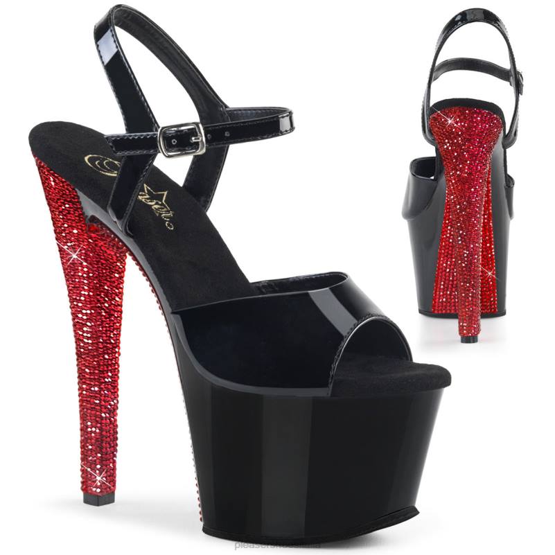Pleaser Shoes cielo-309chrs JHHV485 nero rosso