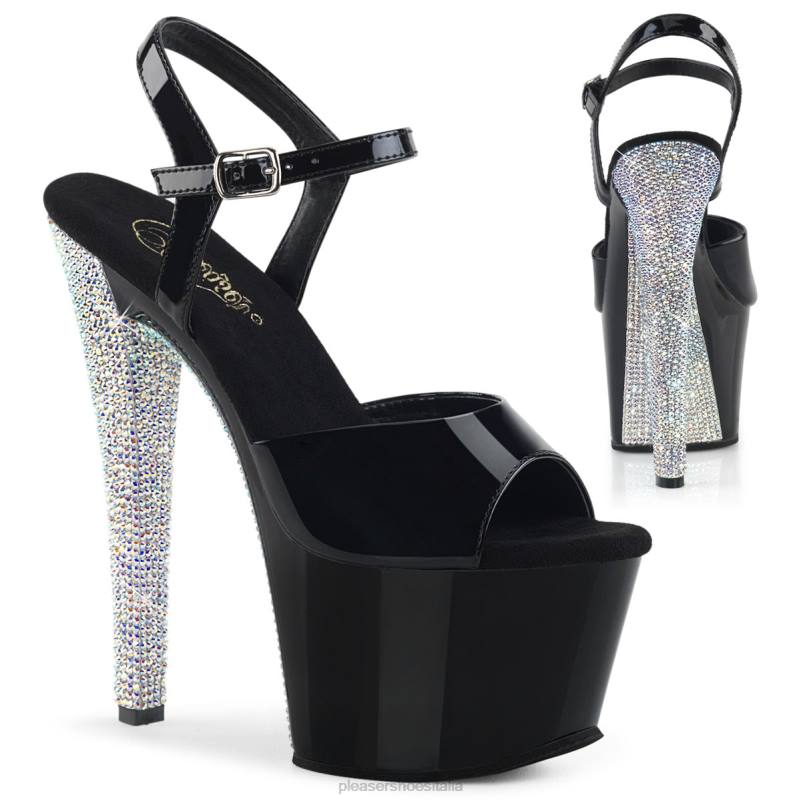 Pleaser Shoes cielo-309chrs JHHV486 argento nero