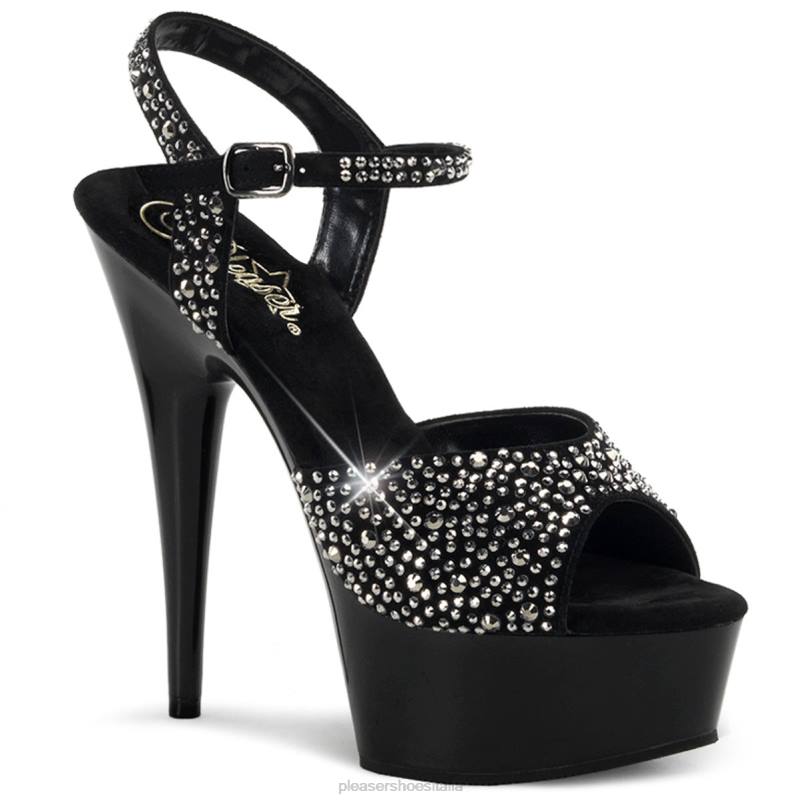 Pleaser Shoes delizia-609rs JHHV547 camoscio nero/nero
