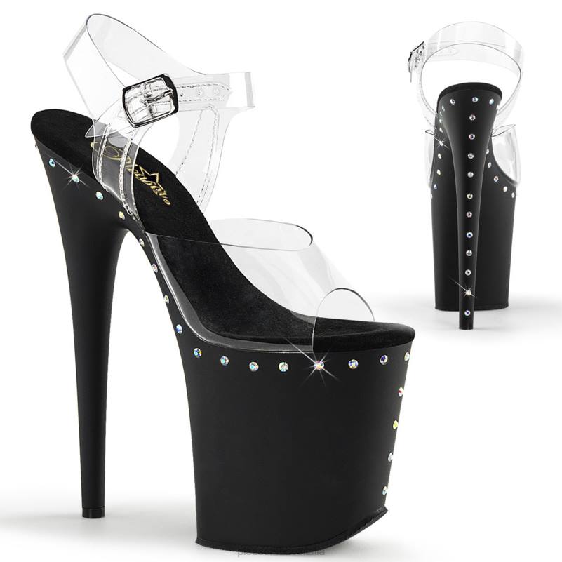 Pleaser Shoes flamingo-808abls JHHV503 trasparente/nero