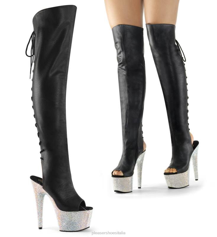 Pleaser Shoes ingioiellato-3019dm-7 JHHV271 ecopelle nera/argento