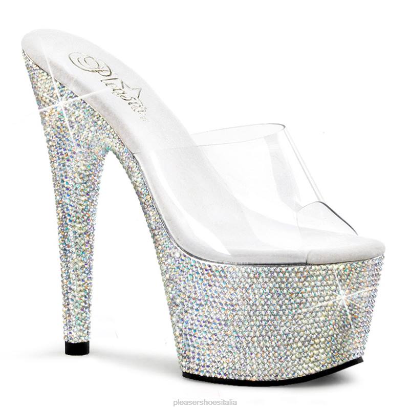 Pleaser Shoes ingioiellato-701dm JHHV268 trasparente/argento