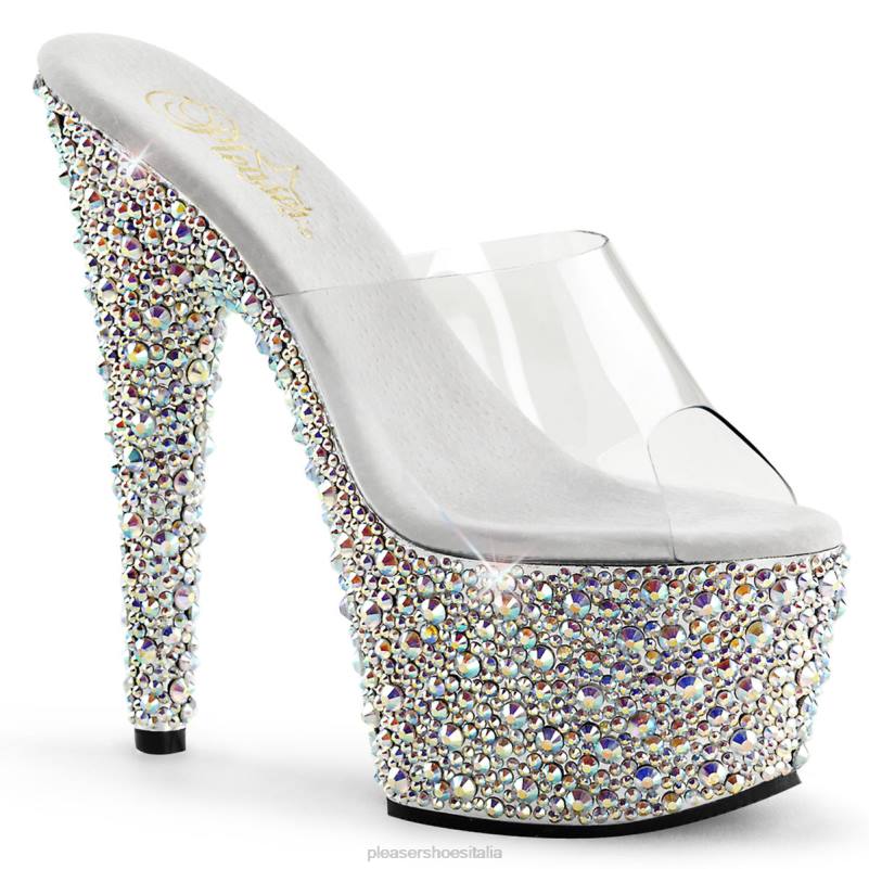 Pleaser Shoes ingioiellato-701ms JHHV326 trasparente/argento